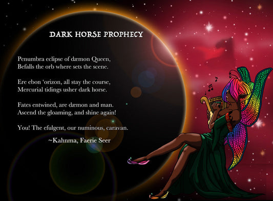 A1KahnmaProphecy is a double page splash featuring the Dark Horse prophecy and the winged fae who gave the prediction.