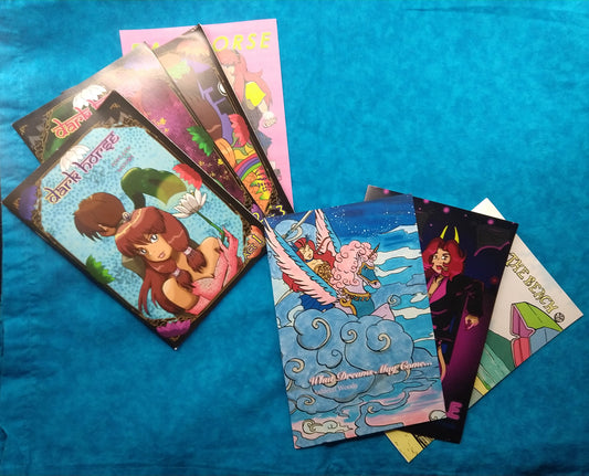 All Dark Horse comics, Fashion Book: Kanna, and all three one-shots cover art, fanned out for display. 