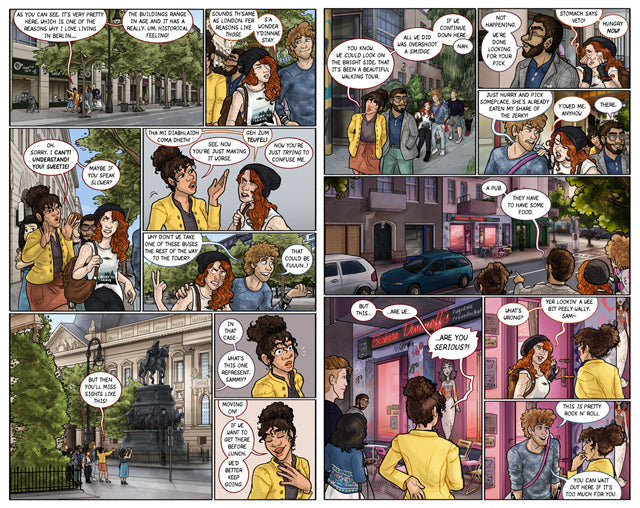 3: Interior pages of the comic with dialogue