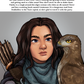 3: Prose and illustration of a character with a hawk